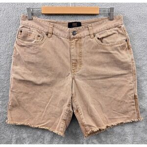 FRYE Shorts Mens 32 Brown Camber Heavy Canvas  8" Raw‎ Hem Cut Off Distressed
